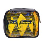 Conundrum II, Abstract Golden & Sapphire Goddess Mini Toiletries Bag 2-Side Back