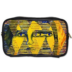 Conundrum II, Abstract Golden & Sapphire Goddess Toiletries Bags