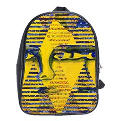 Conundrum Ii, Abstract Golden & Sapphire Goddess School Bags (xl)  by DianeClancy