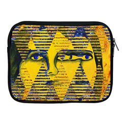 Conundrum II, Abstract Golden & Sapphire Goddess Apple iPad 2/3/4 Zipper Cases