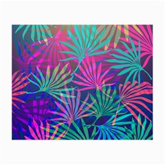 Colored Palm Leaves Background Small Glasses Cloth by TastefulDesigns