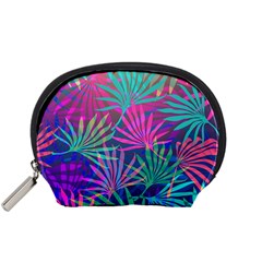 Colored Palm Leaves Background Accessory Pouches (small)  by TastefulDesigns