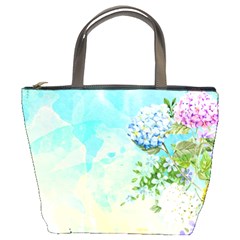 Watercolor Fresh Flowery Background Bucket Bags by TastefulDesigns