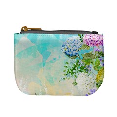 Watercolor Fresh Flowery Background Mini Coin Purses