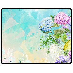 Watercolor Fresh Flowery Background Fleece Blanket (medium)  by TastefulDesigns