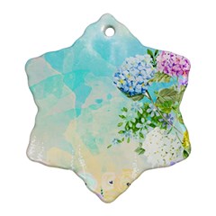 Watercolor Fresh Flowery Background Ornament (snowflake)  by TastefulDesigns