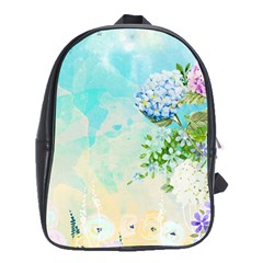 Watercolor Fresh Flowery Background School Bags (xl)  by TastefulDesigns