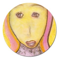 Portrait Of Archangel Michael, Spiritual Chalks Drawing Magnet 5  (round) by yoursparklingshop