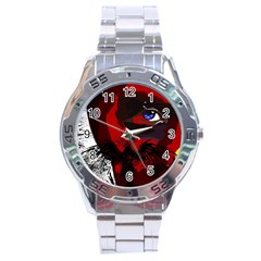 Eagle Face Square Stainless Steel Watch