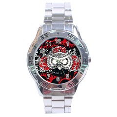 Dark Owl Square Stainless Steel Watch