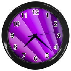 Gentle Folds Of Purple Wall Clocks (black) by FunWithFibro