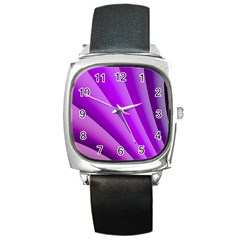 Gentle Folds Of Purple Square Metal Watch by FunWithFibro