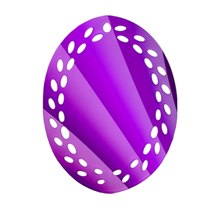 Gentle Folds Of Purple Oval Filigree Ornament (2-Side) 