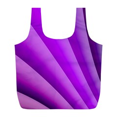 Gentle Folds Of Purple Full Print Recycle Bags (l)  by FunWithFibro