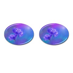 Purple Cornflower Floral  Cufflinks (oval)