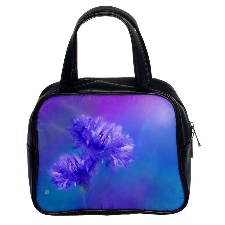 Purple Cornflower Floral  Classic Handbags (2 Sides)