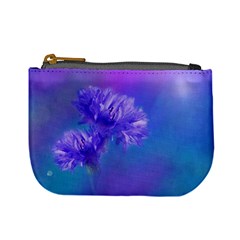 Purple Cornflower Floral  Mini Coin Purses