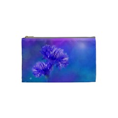 Purple Cornflower Floral  Cosmetic Bag (small) 