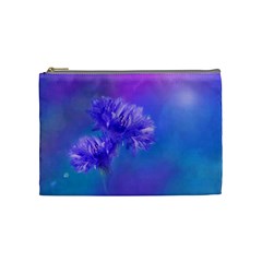 Purple Cornflower Floral  Cosmetic Bag (medium) 
