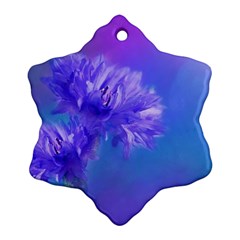 Purple Cornflower Floral  Ornament (snowflake) 