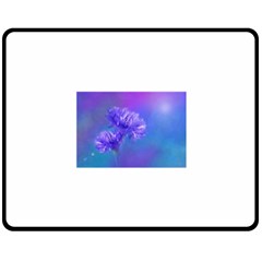 Purple Cornflower Floral  Double Sided Fleece Blanket (medium) 