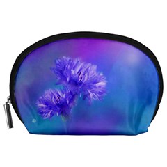 Purple Cornflower Floral  Accessory Pouches (large) 