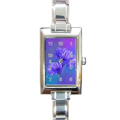 Flowers Cornflower Floral Chic Stylish Purple  Rectangle Italian Charm Watch