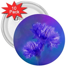 Flowers Cornflower Floral Chic Stylish Purple  3  Buttons (10 Pack) 