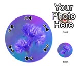 Flowers Cornflower Floral Chic Stylish Purple  Playing Cards 54 (Round)  Front - Spade9