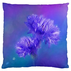 Flowers Cornflower Floral Chic Stylish Purple  Large Cushion Case (two Sides) by yoursparklingshop