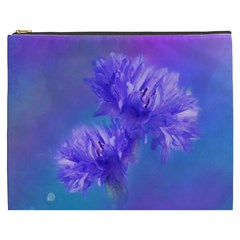 Flowers Cornflower Floral Chic Stylish Purple  Cosmetic Bag (xxxl) 