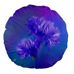 Flowers Cornflower Floral Chic Stylish Purple  Large 18  Premium Round Cushions