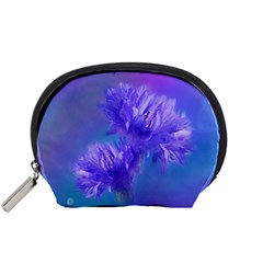 Flowers Cornflower Floral Chic Stylish Purple  Accessory Pouches (small) 