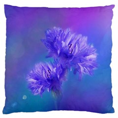 Flowers Cornflower Floral Chic Stylish Purple  Large Flano Cushion Case (one Side)