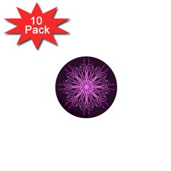 Pink Kaleidoscope Flower Mandala Art 1  Mini Buttons (10 Pack) 