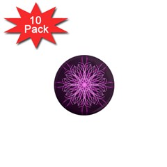 Pink Kaleidoscope Flower Mandala Art 1  Mini Magnet (10 Pack) 