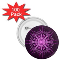 Pink Kaleidoscope Flower Mandala Art 1 75  Buttons (100 Pack) 