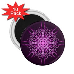 Pink Kaleidoscope Flower Mandala Art 2 25  Magnets (10 Pack) 
