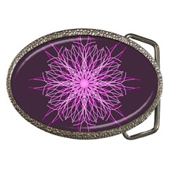 Pink Kaleidoscope Flower Mandala Art Belt Buckles