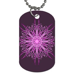 Pink Kaleidoscope Flower Mandala Art Dog Tag (one Side)