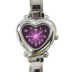 Pink Kaleidoscope Flower Mandala Art Heart Italian Charm Watch