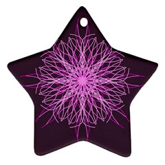 Pink Kaleidoscope Flower Mandala Art Star Ornament (two Sides) 