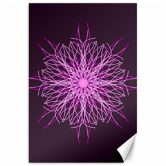 Pink Kaleidoscope Flower Mandala Art Canvas 20  X 30  