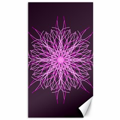 Pink Kaleidoscope Flower Mandala Art Canvas 40  X 72  