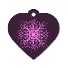 Pink Kaleidoscope Flower Mandala Art Dog Tag Heart (two Sides) by yoursparklingshop