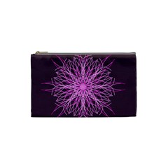 Pink Kaleidoscope Flower Mandala Art Cosmetic Bag (small) 