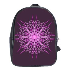 Pink Kaleidoscope Flower Mandala Art School Bags (xl) 