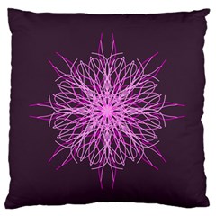 Pink Kaleidoscope Flower Mandala Art Standard Flano Cushion Case (one Side)