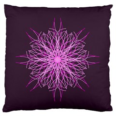 Pink Kaleidoscope Flower Mandala Art Large Flano Cushion Case (one Side)