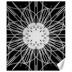 Black And White Flower Mandala Art Kaleidoscope Canvas 20  X 24  